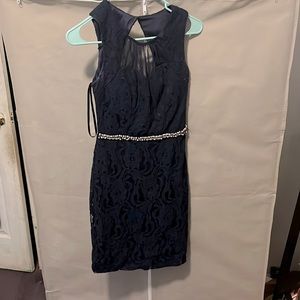 Dark blue bridesmaid/party dress.